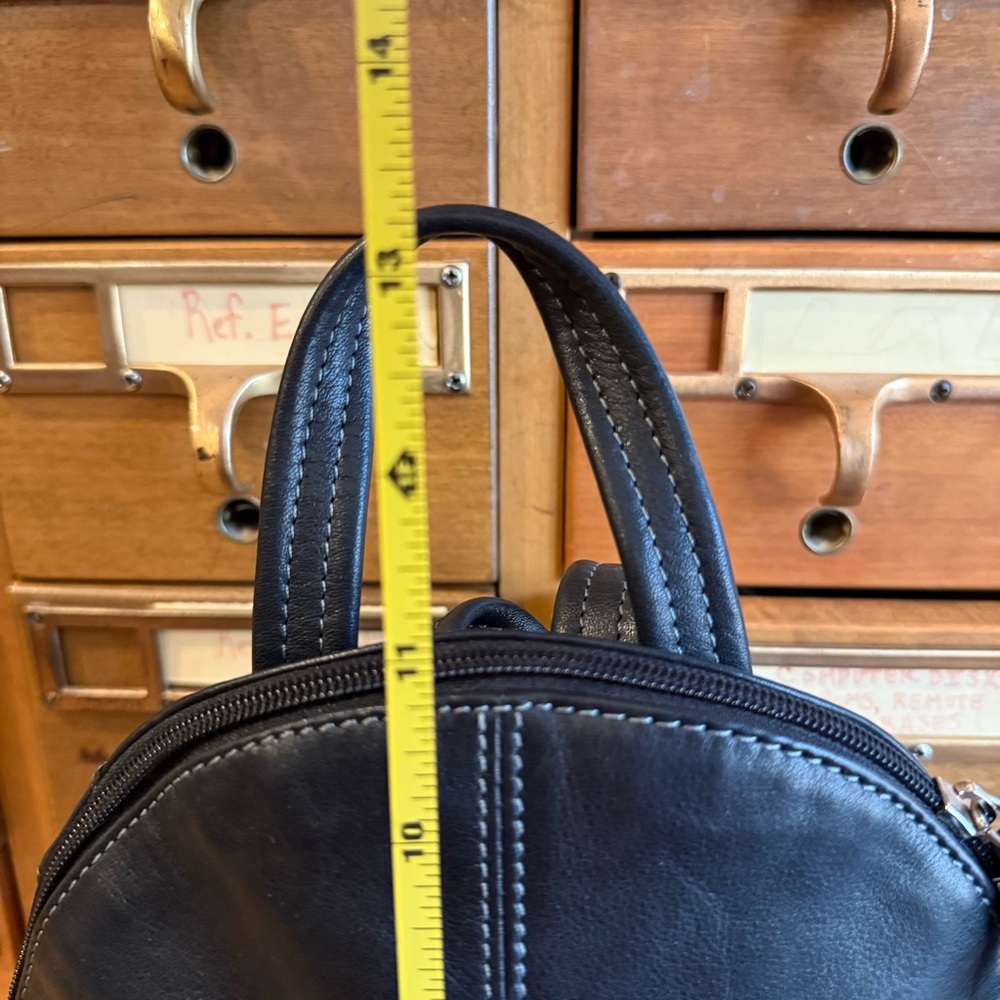 Tignanello Black Leather Backpack - Picture 7 of 16